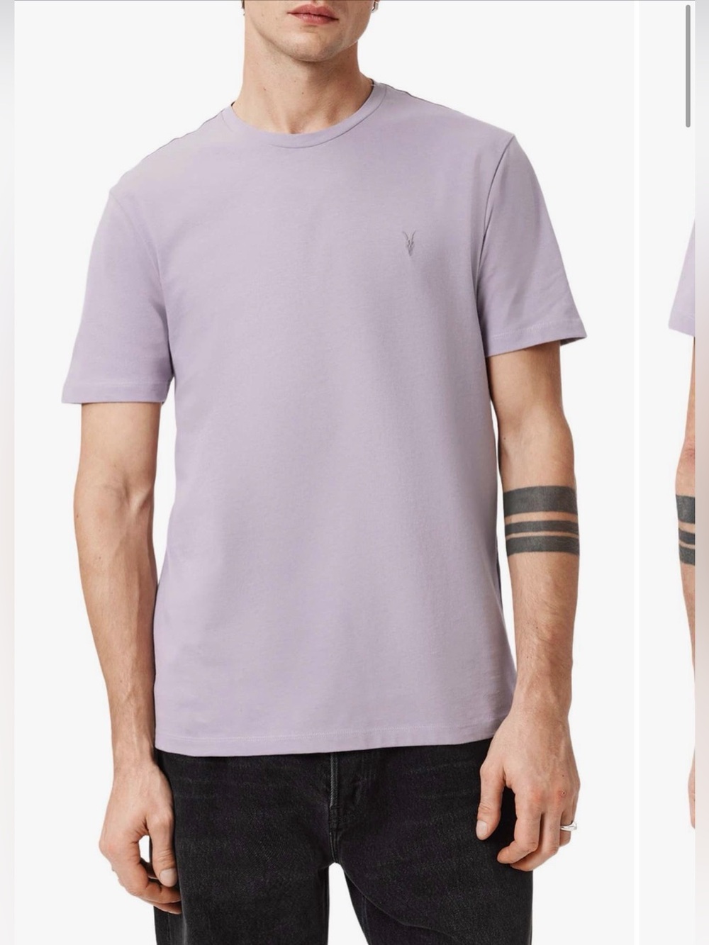 ALLSAINTS Brace Brushed Cotton T-Shirt Men’s Large Lavender Crewneck